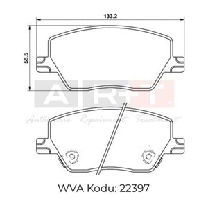 FREN BALATASI ON FIAT EGEA 16- 1.0 1.3 MJT 1.4 1.6 1.6D K:19MM G:133MM Y:58.5MM (KUCUK TIP)