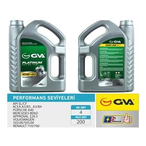 MOTOR YAGI 10W40 4 LT PLATINUM YARI SENTETIK API SL/CF