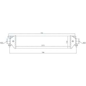 TURBO RADYATORU (INTERCOOLER) BRAVO 07>PUNTO 1.4TJET-1.6DMTJ-1.9 DMTJ 05>(199A8.000) (572x127x50)