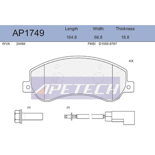 ON DISK FREN BALATASI V347 06- (ARKADAN CEKER) CIFT FISLI