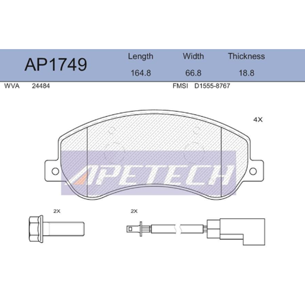 ON DISK FREN BALATASI V347 06- (ARKADAN CEKER) CIFT FISLI