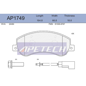 ON DISK FREN BALATASI V347 06- (ARKADAN CEKER) CIFT FISLI