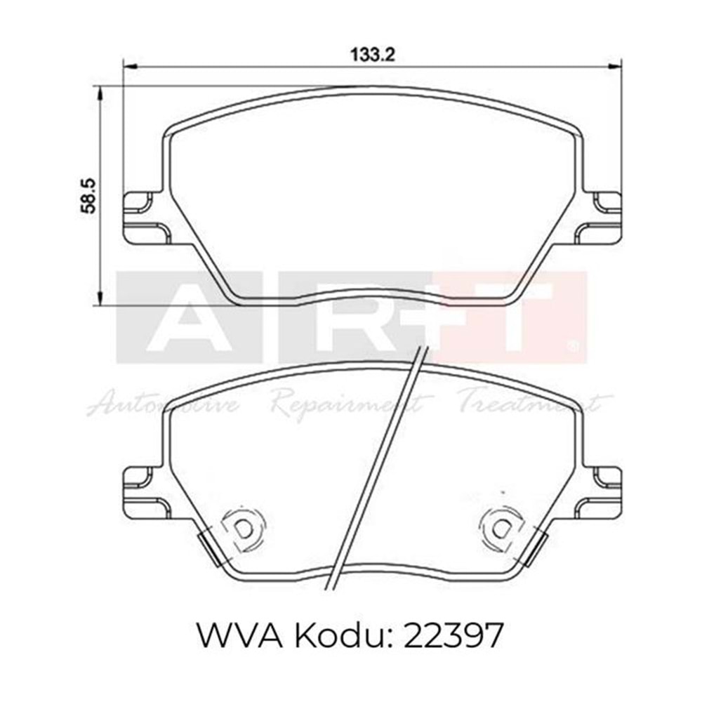 FREN BALATASI ON FIAT EGEA 16- 1.0 1.3 MJT 1.4 1.6 1.6D K:19MM G:133MM Y:58.5MM (KUCUK TIP)