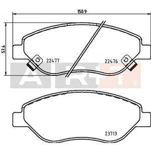 FREN BALATASI ON FIAT EGEA 15- 1.4 1.5 T4 HIBRIT 1.4 BUYUK TIP LP3360