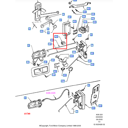 KAPI KILIT IC CUBUGU TUTUCU KILIPSI FORD TRANSIT T12 T15