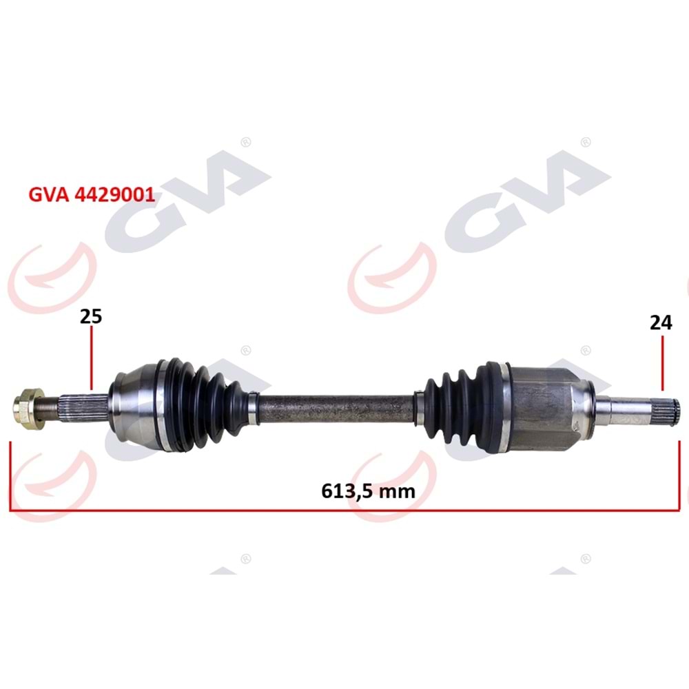 KOMPLE AKS SOL LALESIZ DOBLO 1.9 JTD 01> DOBLO-ALBEA 1.3 MTJ 05>(613,5mm)