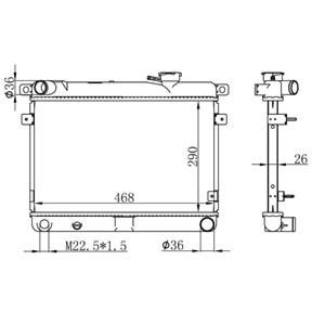 MOTOR SU RADYATORU ALUMINYUM M131 1600 (TEK BORU BRAZING)