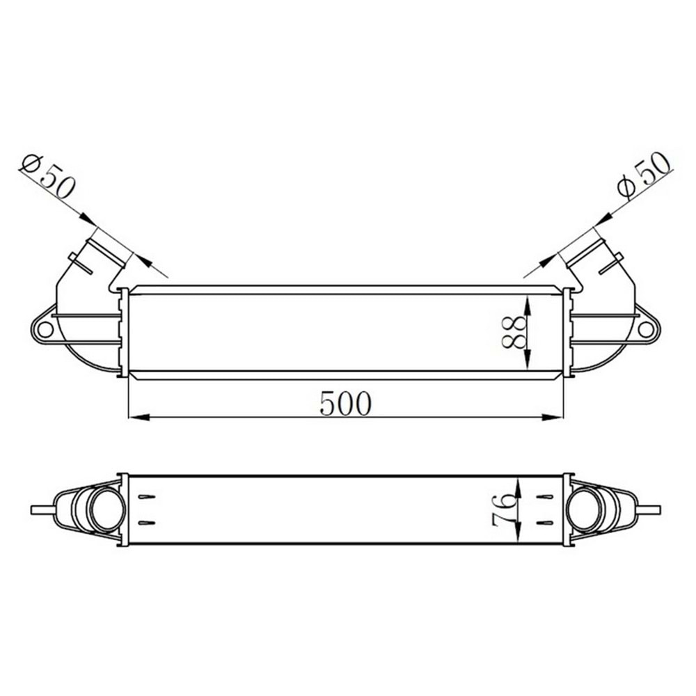 TURBO RADYATORU (INTERCOOLER) FIAT DOBLO 1.3 MJTD 01=> 1.9 JTD 01=> (500X70X85)