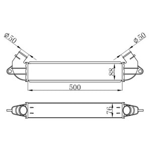 TURBO RADYATORU (INTERCOOLER) FIAT DOBLO 1.3 MJTD 01=> 1.9 JTD 01=> (500X70X85)