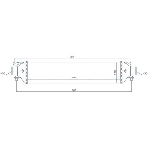 TURBO RADYATORU (INTERCOOLER) BRAVO 07>PUNTO 1.4TJET-1.6DMTJ-1.9 DMTJ 05>(199A8.000) (572x127x50)