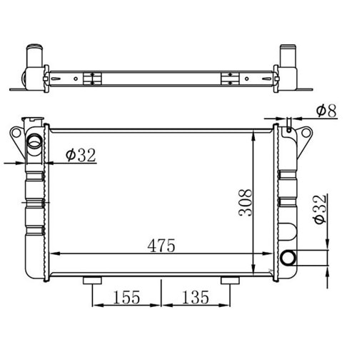 MOTOR SU RADYATORU R12 TOROS TL TS SW ALIMINYUM 2 SIRA