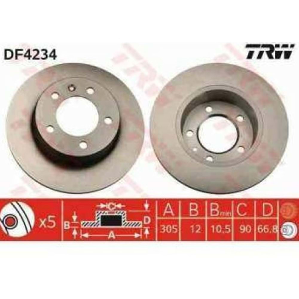 ARKA FREN DISKI AYNASI RENAULT MASTER II 00> OPEL MOVANO 00> (305x12x5DL)